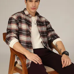 DENNISON Men Checked Drop-Shoulder Oversized Casual Shirt-picture-36