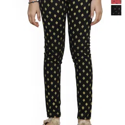 BAESD Girls Pack Of 3 Printed Pure Cotton Mid-Rise Ankle Length Leggings-picture-35