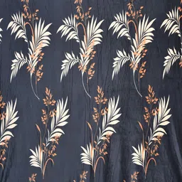 Myntra Elegant Homes Navy Blue & Cream-Coloured Floral 300 TC King Bedsheet with 2 Pillow Covers image 3