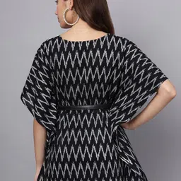 JAPER KURTI Geometric Print Kimono Sleeve Cotton Kaftan Top image 3