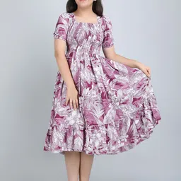 DEKLOOK Girls Puff Sleeve Crepe Formal Fit & Flare Dress-picture-22