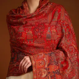 Pashmoda Women Floral Woven Design Shawl image 2