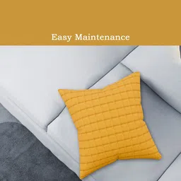 Kuber Industries Mustard 7 Pieces Square Cushion & Bolster Cover image 4