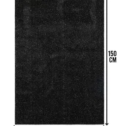 Saral Home Black Abstract Textured Anti-Skid Microfiber Shaggy Carpet image 4