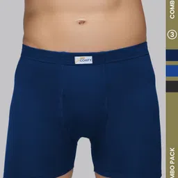 AMUL COMFY Men Pack of 3 Multicolor Pure Cotton Long Trunk-image-14