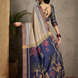 Anouk Floral Zari Silk Blend Banarasi Saree image 2