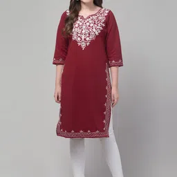 ILMA CREATION Women Yoke Design Woollen Kurta-picture-20