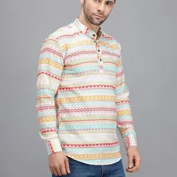 Bought First Men Geometric Printed Indie Prints Kurta image 2