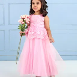 Mark & Mia Sleeveless Party Gown Lace & Bow Detail - Pink-picture-13