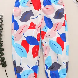 Kookie Kids Full Length Lounge Pant Leaves Print - White-image-76