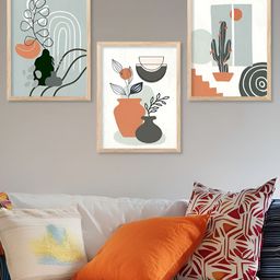 Kotart Brown & White 3 Pieces Modern Wooden Wall Arts-picture-31