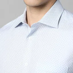 Louis Philippe Men Slim Fit Spread Collar Geometric Printed Cotton Formal Shirt image 3