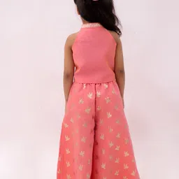 LIL DRAMA Girls Embellished Mandarin Collar Top With Palazzos image 3