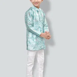 Little Needle Boys Bandhani Printed Regular Kurta with Trousers image 5