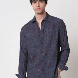 VASTRADO Men Classic Slim Fit Floral Printed Casual Shirt-image-62