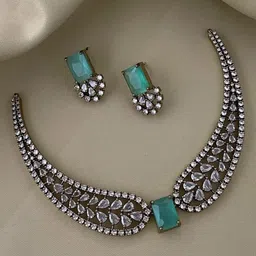 FANCY KF Gold-Plated American Diamond Studded Jewellery Set-picture-11