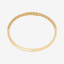 Kushal's Fashion Jewellery 92.5 Pure Silver Gold-Plated Stone Studded Cuff Bracelet image 3