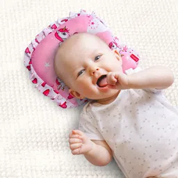 Babyhug Premium U Shape Pillow Unicorn Print - Pink image 2