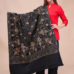 SWI Stylish Women Floral Embroidered Pashmina Shawl-picture-39