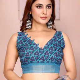 Okom Floral Linen Blend Saree image 5