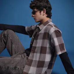 The Roadster Lifestyle Co. Comfort Buffalo Checked Pure Cotton Oversized Casual Shirt-picture-42