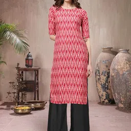 Ethnic basket Women Multicoloured Poly Crepe Kurta Sets image 1