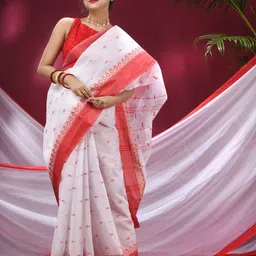 TANTLOOM Woven Design Pure Cotton Saree-image-68