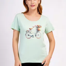 Romaisa Women Pack of 2 Graphic Printed Round Neck Cotton T-shirts-image-38