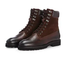 MILLE DOLLARI Men Leather High-Angle Luxury Combat Hiking Boots-picture-19