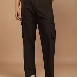 HIGHLANDER Men Cotton Straight Fit Cargos Trousers-image-98