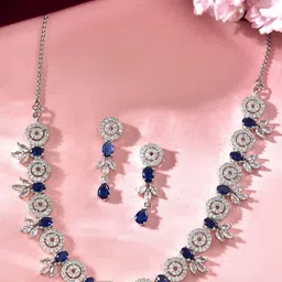Anouk Silver Plated American Diamond Studded Jewellery Set-picture-10