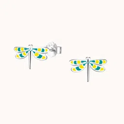 HighSpark 925 Silver Wings Dragonfly Enamel Studs-image-4