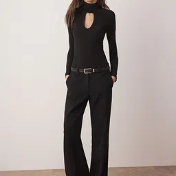 Trendyol Women Solid High Neck Long Sleeves Bodysuit-picture-32