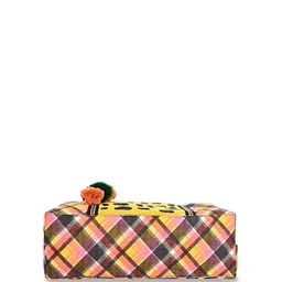Sangria Women Checked Structured Cotton Tote Bag image 3