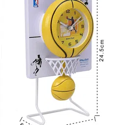 fab n funky Basketball Design Pendulum Clock - Yellow image 3