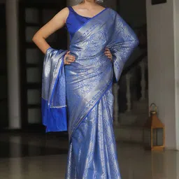 Anjaneya Sarees Woven Design Zari Silk Blend Banarasi Saree-picture-13