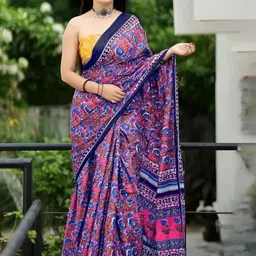 GEN Z TRENDS Floral Pure Cotton Saree-picture-30