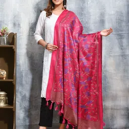 swatika Woven Design Ethnic Motifs Tasselled Dupatta-picture-16