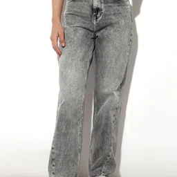 ONLY Women Straight Fit High-Rise Heavy Fade Acid Wash Stretchable Jeans-image-75
