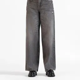 LOVEGEN Men Wide Leg High-Rise Low Distress Jeans-picture-11