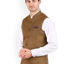 GRACYSHADE Mandarin Collar Cotton Nehru Jacket image 2