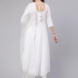 V.S.Creation Pure Cotton Notch Neck Anarkali Kurta with Trousers And Dupatta image 5