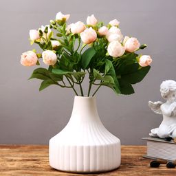TAYHAA Peach-Coloured 2 Pieces Rose Artificial Flower With Pot-picture-31