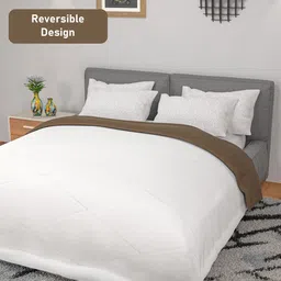 Myntra Elegant Homes Comforters Brown & White 300 GSM Reversible Double Bed Comforter image 5
