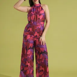 Globus Halter Neck Printed Basic Jumpsuit image 1