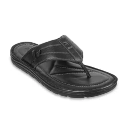 Metro Men Black Leather Comfort Sandals-picture-14