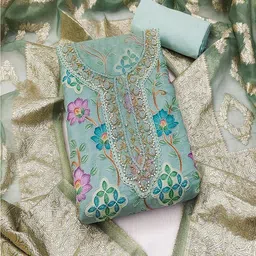 Lilots Organza Unstitched Dress Material-picture-14