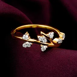 GIVA Vibrant Spirit 14KT Gold Diamond Studded Finger Ring-2.0 gm-image-66