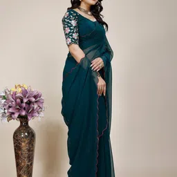 K 5 Fashion Embroidered Pure Georgette Saree-picture-21