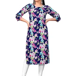 MANTRA DESIGNER Women Blue Polyester Kurtas-picture-16